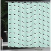 Ambesonne Coastal Shower Curtain, Romantic Wooden Bungalow on The Water Deckchairs Maldives Beach Summer Relax, Cloth Fabric Bathroom Decor Set with Hooks, 69″ W x 84″ L, Brown Blue(Mint Green and Black)