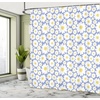 Ambesonne Coastal Shower Curtain, Romantic Wooden Bungalow on The Water Deckchairs Maldives Beach Summer Relax, Cloth Fabric Bathroom Decor Set with Hooks, 69″ W x 84″ L, Brown Blue(Ceil Blue)