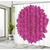 Ambesonne Coastal Shower Curtain, Romantic Wooden Bungalow on The Water Deckchairs Maldives Beach Summer Relax, Cloth Fabric Bathroom Decor Set with Hooks, 69″ W x 84″ L, Brown Blue(Pink)
