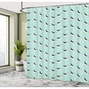 Ambesonne Coastal Shower Curtain, Romantic Wooden Bungalow on The Water Deckchairs Maldives Beach Summer Relax, Cloth Fabric Bathroom Decor Set with Hooks, 69″ W x 84″ L, Brown Blue(Mint Green and Black)