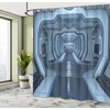 Ambesonne Coastal Shower Curtain, Romantic Wooden Bungalow on The Water Deckchairs Maldives Beach Summer Relax, Cloth Fabric Bathroom Decor Set with Hooks, 69″ W x 84″ L, Brown Blue(Multi 14)