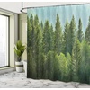 Ambesonne Coastal Shower Curtain, Romantic Wooden Bungalow on The Water Deckchairs Maldives Beach Summer Relax, Cloth Fabric Bathroom Decor Set with Hooks, 69″ W x 84″ L, Brown Blue(Green Teal)