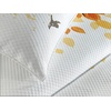 Ambesonne Fall Bedspread, Branch Pale Autumn Leaves and Birds Natural Change in Season Summertime Print, Decorative Quilted 3 Piece Coverlet Set with 2 Pillow Shams, Queen Size, Yellow Cream