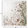 Ambesonne Floral Shower Curtain, Curved Flower Leaf Ornate Blooming Branches Romantic Love Print Art, Cloth Fabric Bathroom Decor Set with Hooks, 69″ W x 75″ L, Pale Tan