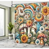 Ambesonne Floral Shower Curtain, Romantic and Gentle Pastoral Tale of Tiny Nature Blooms Mellow Garden, Cloth Fabric Bathroom Decor Set with Hooks, 69″ W x 75″ L, Off White Blush and Green(Multi Color)