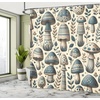 Ambesonne Floral Shower Curtain, Romantic and Gentle Pastoral Tale of Tiny Nature Blooms Mellow Garden, Cloth Fabric Bathroom Decor Set with Hooks, 69″ W x 75″ L, Off White Blush and Green(Beige Slate Blue and Tan)