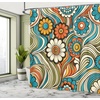 Ambesonne Floral Shower Curtain, Romantic and Gentle Pastoral Tale of Tiny Nature Blooms Mellow Garden, Cloth Fabric Bathroom Decor Set with Hooks, 69″ W x 75″ L, Off White Blush and Green(Blue Orange Green)