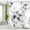 Ambesonne Floral Shower Curtain, Romantic and Gentle Pastoral Tale of Tiny Nature Blooms Mellow Garden, Cloth Fabric Bathroom Decor Set with Hooks, 69″ W x 75″ L, Off White Blush and Green(Grey Slate Blue Blush)