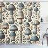 Ambesonne Floral Shower Curtain, Romantic and Gentle Pastoral Tale of Tiny Nature Blooms Mellow Garden, Cloth Fabric Bathroom Decor Set with Hooks, 69″ W x 75″ L, Off White Blush and Green(Beige Slate Blue and Tan)