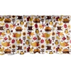 Ambesonne Harvest Window Valance, Cartoon Fall Composition Nuts Maple Leaves Owls Roosters Pumpkins, Curtain Valance for Kitchen Bedroom Decor with Rod Pocket, 54″ X 18″, Orange Red(Orange Red)