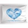 Ambesonne Diamonds Pillow Sham, Big Hanging Valentines Heart with Shades Love Wedding Passion Romance Fortune Theme, Decorative Standard Queen Size Printed Pillowcase, 30″ X 20″, Blue