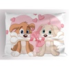 Ambesonne Dog Lover Pillow Sham, 2 Valentine Dogs Holding an Ornate Bone Romantic Love Couple Happiness, Decorative Standard Size Printed Pillowcase, 26″ X 20″, Pink Cream