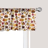Ambesonne Harvest Window Valance, Cartoon Fall Composition Nuts Maple Leaves Owls Roosters Pumpkins, Curtain Valance for Kitchen Bedroom Decor with Rod Pocket, 54″ X 18″, Orange Red(Orange Red)