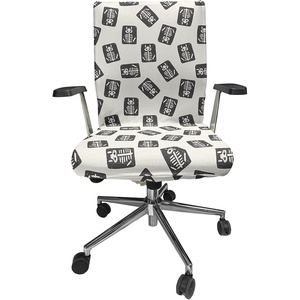 Ambesonne Cartoon Office Chair Slipcover, Xray Part of an Abstract Skeleton Image in Repetitive Grunge Pattern, Protective Stretch Decorative Fabric Cover, Standard Size, Ivory Charcoal(Ivory Charcoal)