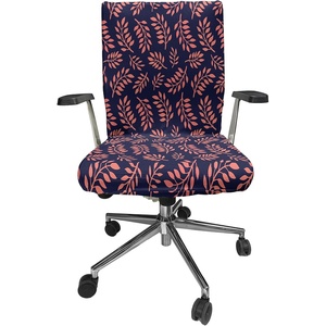 Ambesonne Cartoon Office Chair Slipcover, Xray Part of an Abstract Skeleton Image in Repetitive Grunge Pattern, Protective Stretch Decorative Fabric Cover, Standard Size, Ivory Charcoal(Coral Purple)