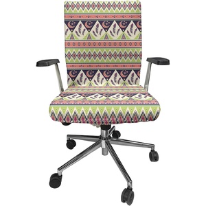 Ambesonne Cartoon Office Chair Slipcover, Xray Part of an Abstract Skeleton Image in Repetitive Grunge Pattern, Protective Stretch Decorative Fabric Cover, Standard Size, Ivory Charcoal(Green Coral)