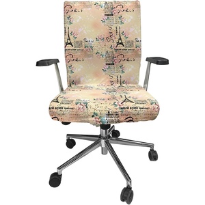 Ambesonne Cartoon Office Chair Slipcover, Xray Part of an Abstract Skeleton Image in Repetitive Grunge Pattern, Protective Stretch Decorative Fabric Cover, Standard Size, Ivory Charcoal(Pink Black)
