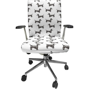 Ambesonne Cartoon Office Chair Slipcover, Xray Part of an Abstract Skeleton Image in Repetitive Grunge Pattern, Protective Stretch Decorative Fabric Cover, Standard Size, Ivory Charcoal(Grey White)