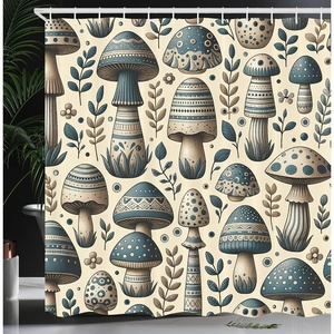 Ambesonne Floral Shower Curtain, Romantic and Gentle Pastoral Tale of Tiny Nature Blooms Mellow Garden, Cloth Fabric Bathroom Decor Set with Hooks, 69″ W x 75″ L, Off White Blush and Green(Beige Slate Blue and Tan)