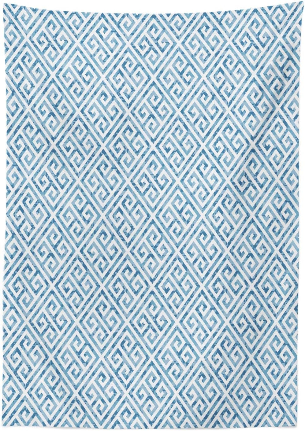 image:imageAmbesonne Geometric Outdoor Tablecloth Tile Mosaic Pattern in Antique Meander and Camo Style Effect Print Modern Decorative Washable Picnic Table Cloth 58 X 104 Baby BlueBaby Blue