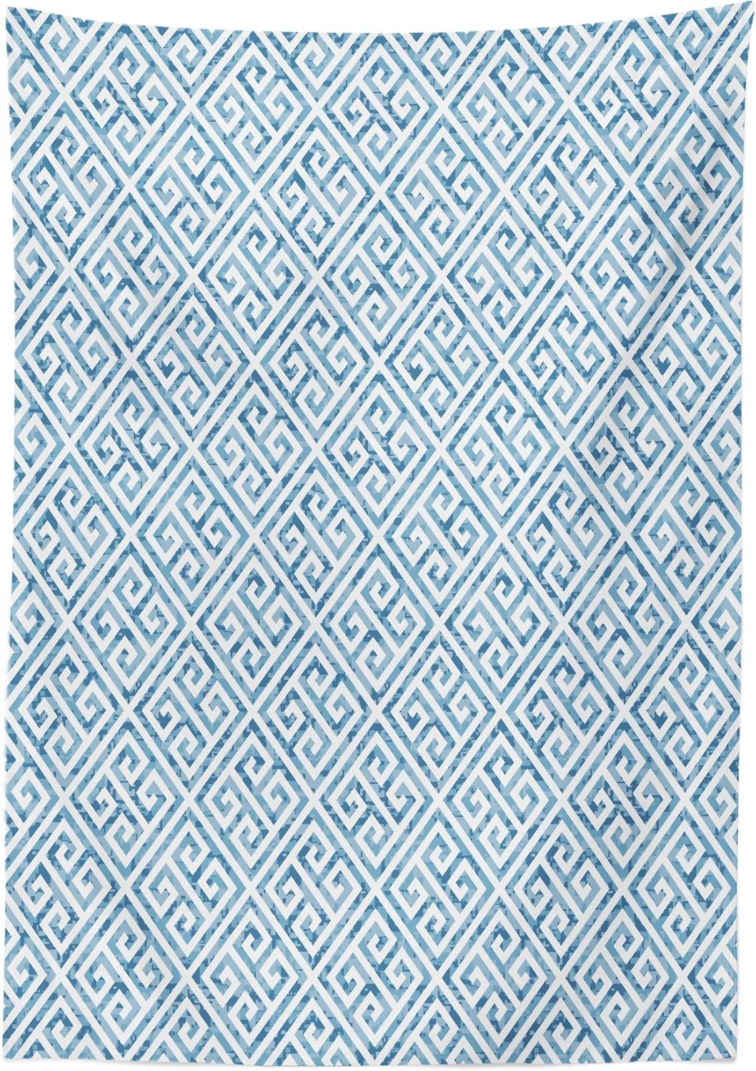 image:imageAmbesonne Geometric Outdoor Tablecloth Tile Mosaic Pattern in Antique Meander and Camo Style Effect Print Modern Decorative Washable Picnic Table Cloth 58 X 104 Baby BlueBaby Blue
