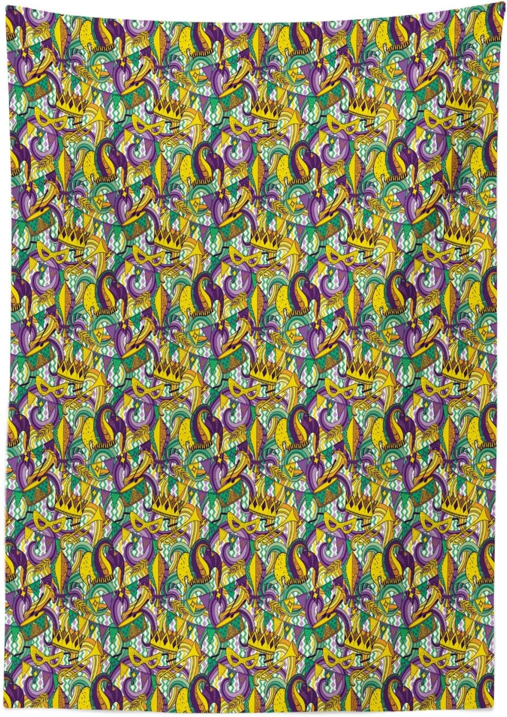image:imageAmbesonne Geometric Outdoor Tablecloth Tile Mosaic Pattern in Antique Meander and Camo Style Effect Print Modern Decorative Washable Picnic Table Cloth 58 X 104 Baby BlueMustard Purple