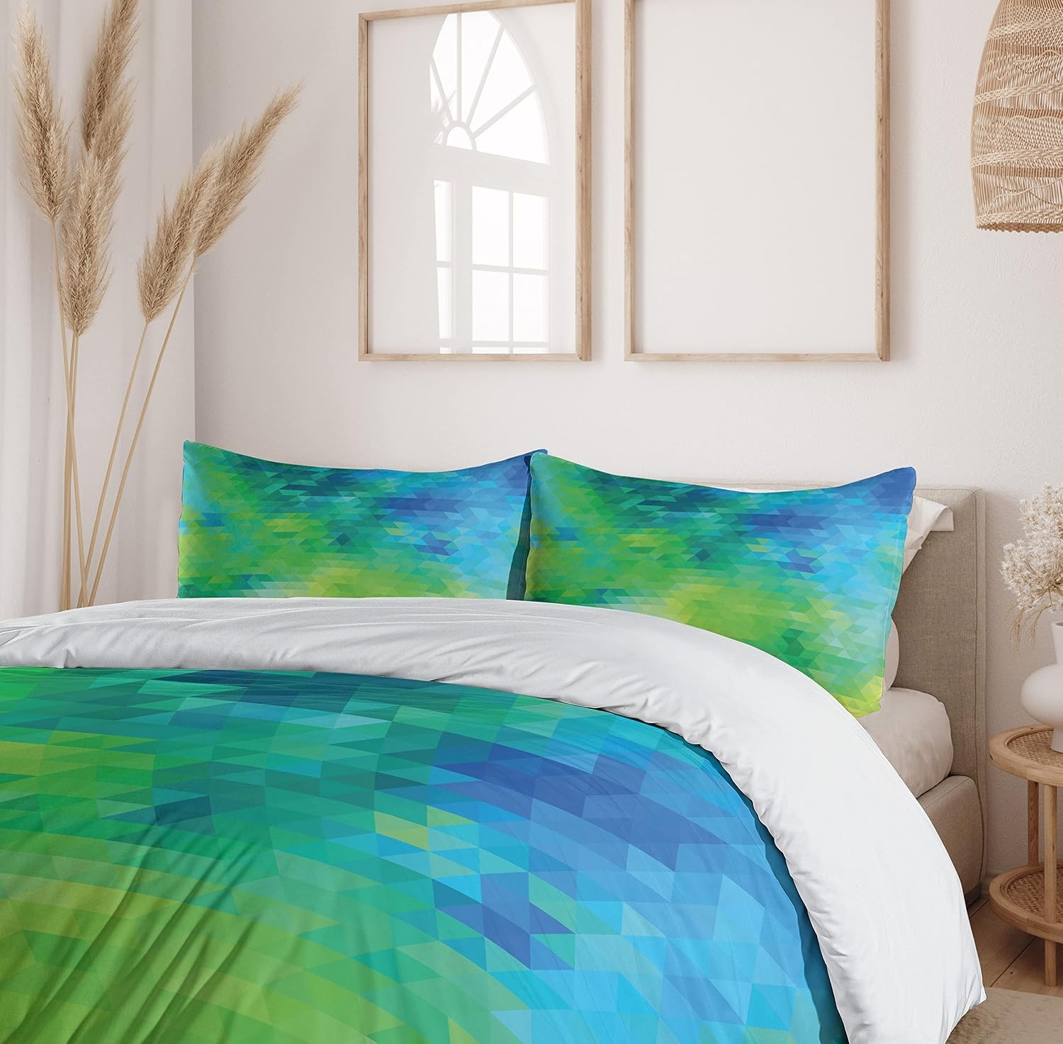 image:imageAmbesonne Lighthouse Duvet Cover Set Cap de Favaritx Sunset Lighthouse Cape in Mahon at Balearic Islands Spain Coast Decorative 3 Piece Bedding Set with 2 Pillow Shams Queen Size Blue BrownLime Green Turquoise