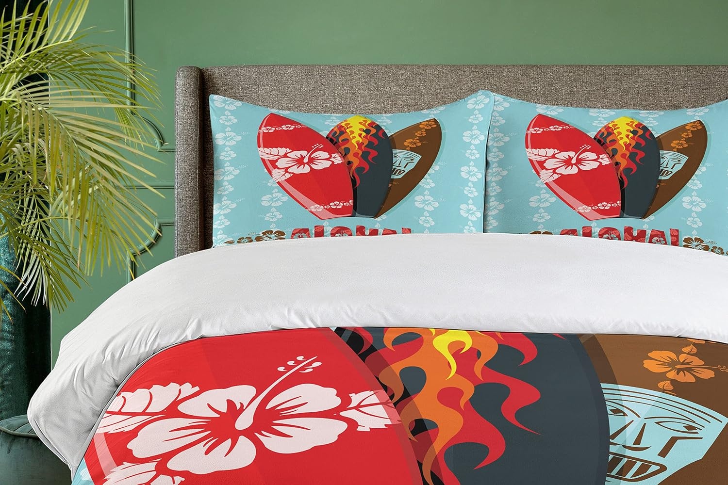 image:imageAmbesonne Lighthouse Duvet Cover Set Cap de Favaritx Sunset Lighthouse Cape in Mahon at Balearic Islands Spain Coast Decorative 3 Piece Bedding Set with 2 Pillow Shams Queen Size Blue BrownPale Blue