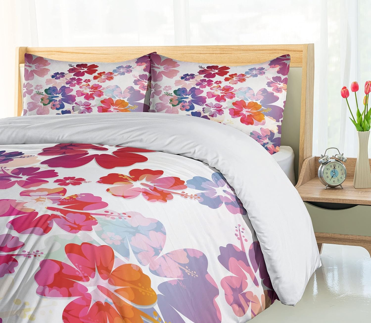 image:imageAmbesonne Lighthouse Duvet Cover Set Cap de Favaritx Sunset Lighthouse Cape in Mahon at Balearic Islands Spain Coast Decorative 3 Piece Bedding Set with 2 Pillow Shams Queen Size Blue BrownPink Orange