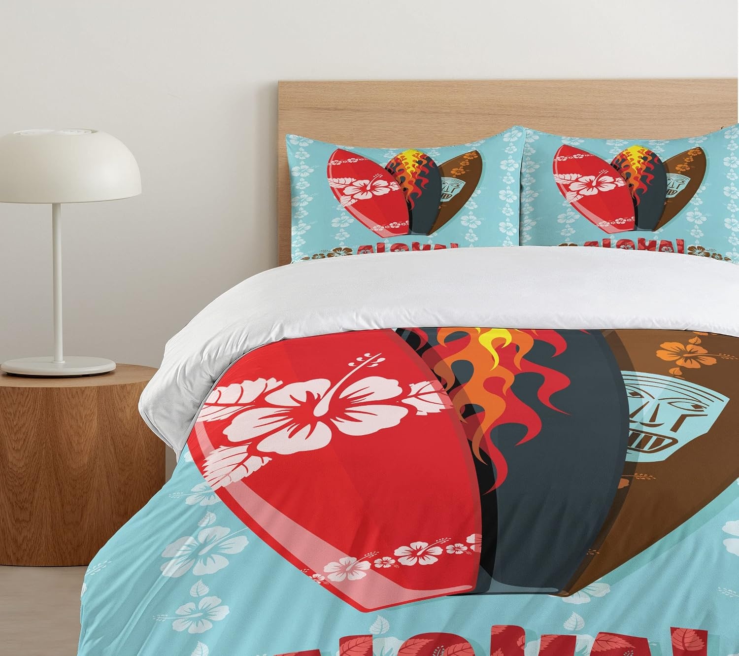 image:imageAmbesonne Lighthouse Duvet Cover Set Cap de Favaritx Sunset Lighthouse Cape in Mahon at Balearic Islands Spain Coast Decorative 3 Piece Bedding Set with 2 Pillow Shams Queen Size Blue BrownPale Blue