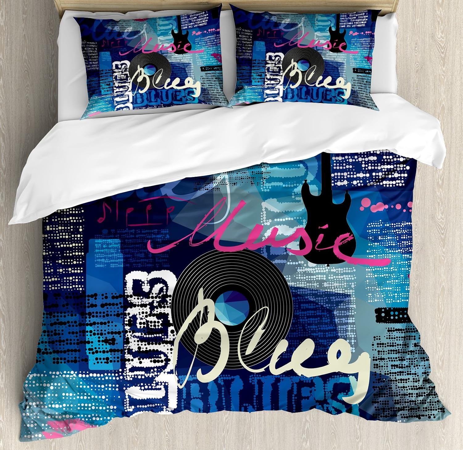 image:imageAmbesonne Lighthouse Duvet Cover Set Cap de Favaritx Sunset Lighthouse Cape in Mahon at Balearic Islands Spain Coast Decorative 3 Piece Bedding Set with 2 Pillow Shams Queen Size Blue BrownBlue Pink