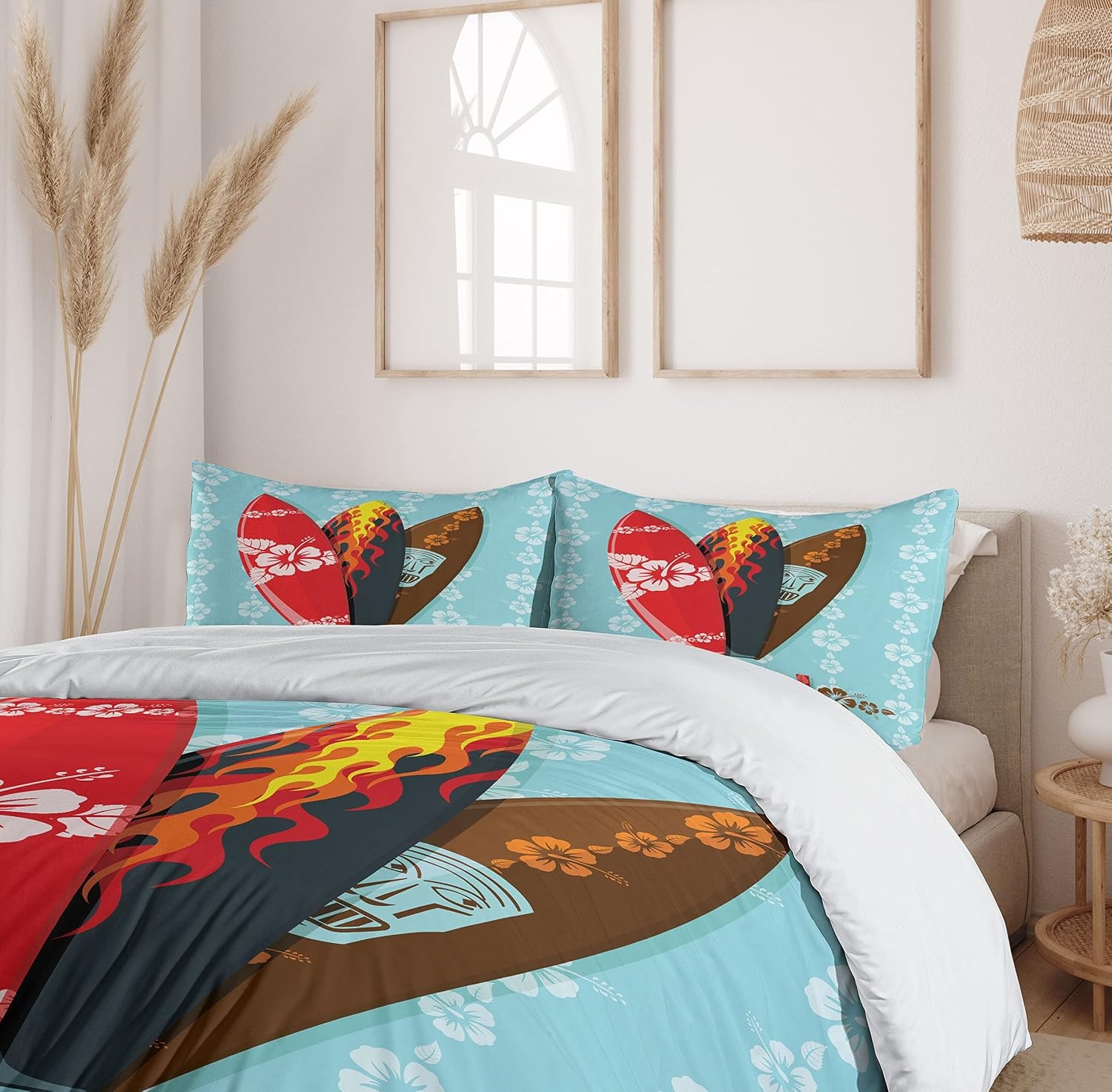 image:imageAmbesonne Lighthouse Duvet Cover Set Cap de Favaritx Sunset Lighthouse Cape in Mahon at Balearic Islands Spain Coast Decorative 3 Piece Bedding Set with 2 Pillow Shams Queen Size Blue BrownPale Blue