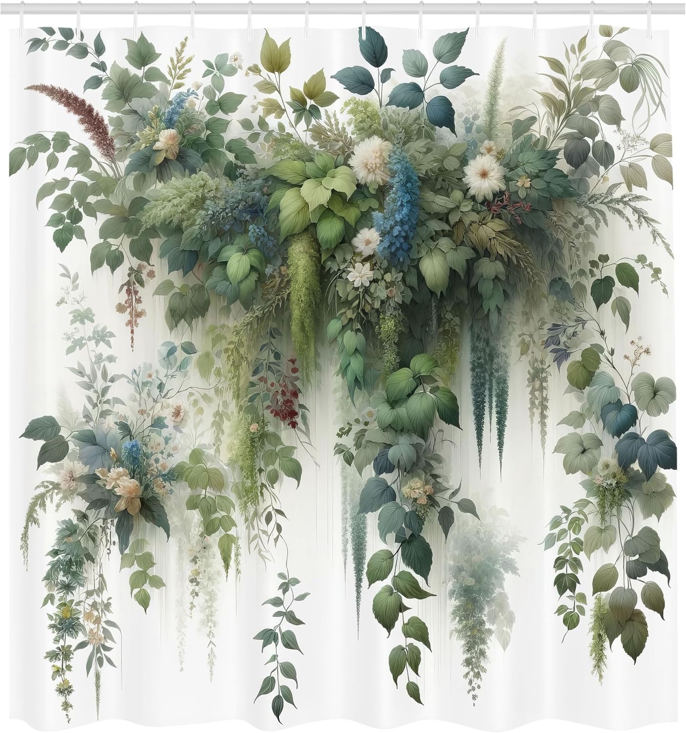 image:imageAmbesonne Purple Shower Curtain Modern Universe Feels Curvy Marble Print Monochromatic Pastel Tones Cloth Fabric Bathroom Decor Set with Hooks 69 W x 84 L Pale Grey Quartz and LilacGreen Blue and White