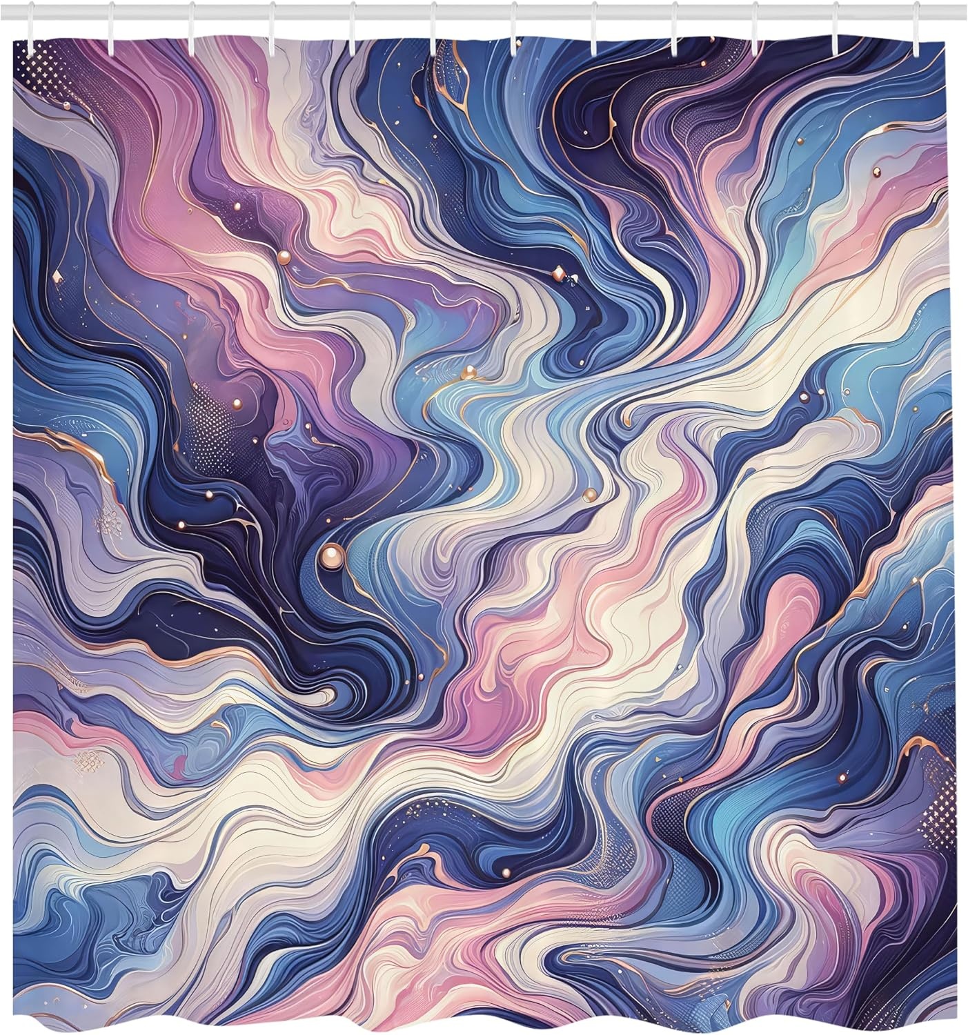 image:imageAmbesonne Purple Shower Curtain Modern Universe Feels Curvy Marble Print Monochromatic Pastel Tones Cloth Fabric Bathroom Decor Set with Hooks 69 W x 84 L Pale Grey Quartz and LilacQuartz Mustard Azure Blue