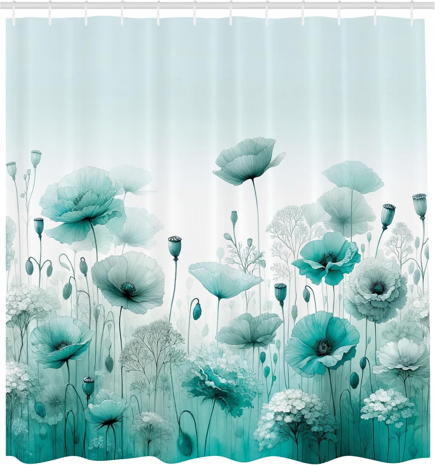 image:imageAmbesonne Purple Shower Curtain Modern Universe Feels Curvy Marble Print Monochromatic Pastel Tones Cloth Fabric Bathroom Decor Set with Hooks 69 W x 84 L Pale Grey Quartz and LilacMint Green Seafoam White