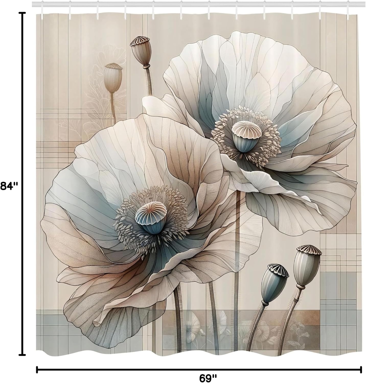 image:imageAmbesonne Striped Shower Curtain Abstract Modern Oil Paint of Vertical Brushstroke Dark Autumn Tones Print Cloth Fabric Bathroom Decor Set with Hooks 69 W x 75 L Maroon Camel GreyWarm Taupe and Blue