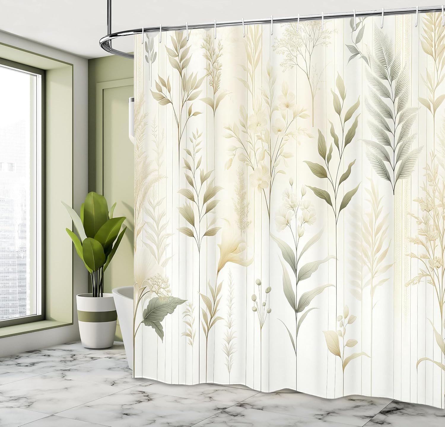 image:imageAmbesonne Striped Shower Curtain Abstract Modern Oil Paint of Vertical Brushstroke Dark Autumn Tones Print Cloth Fabric Bathroom Decor Set with Hooks 69 W x 75 L Maroon Camel GreyPale Khaki Ivory