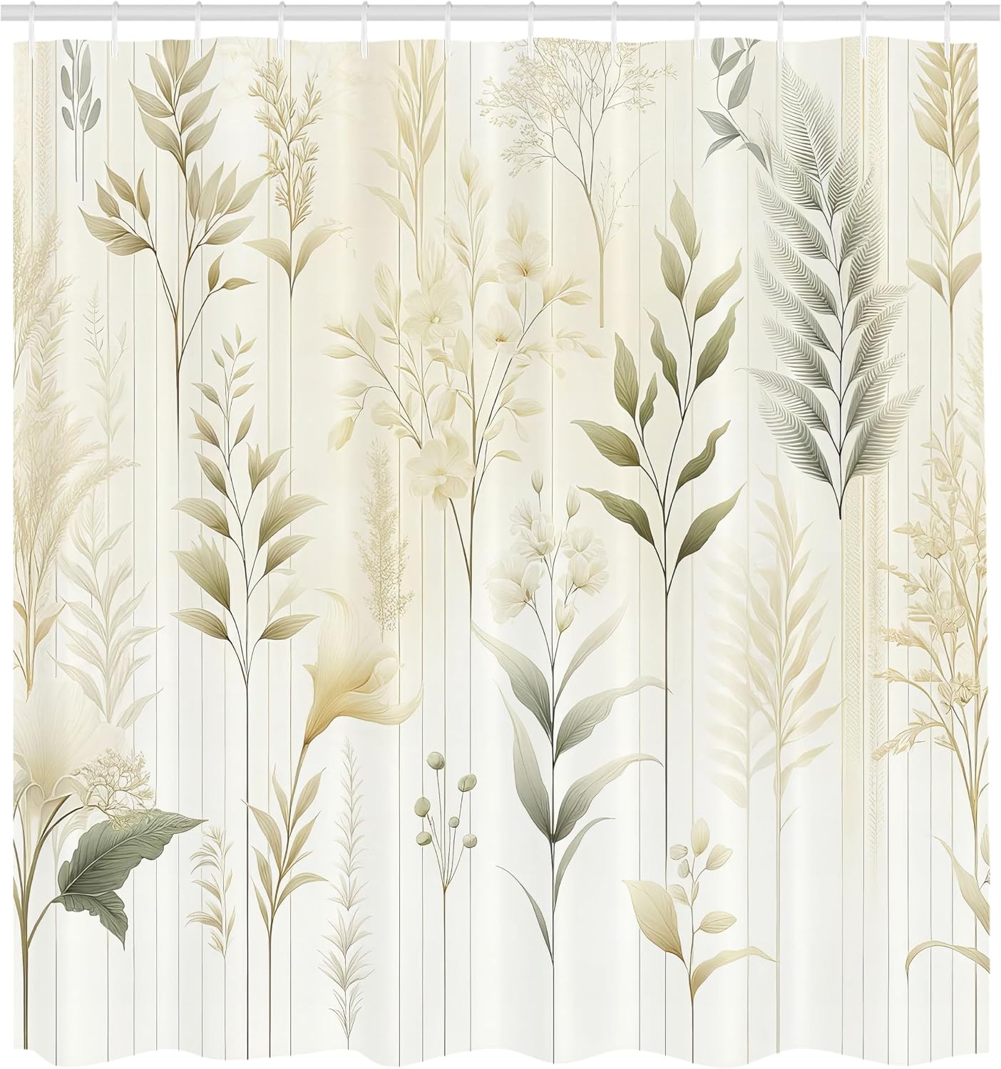 image:imageAmbesonne Striped Shower Curtain Abstract Modern Oil Paint of Vertical Brushstroke Dark Autumn Tones Print Cloth Fabric Bathroom Decor Set with Hooks 69 W x 75 L Maroon Camel GreyPale Khaki Ivory