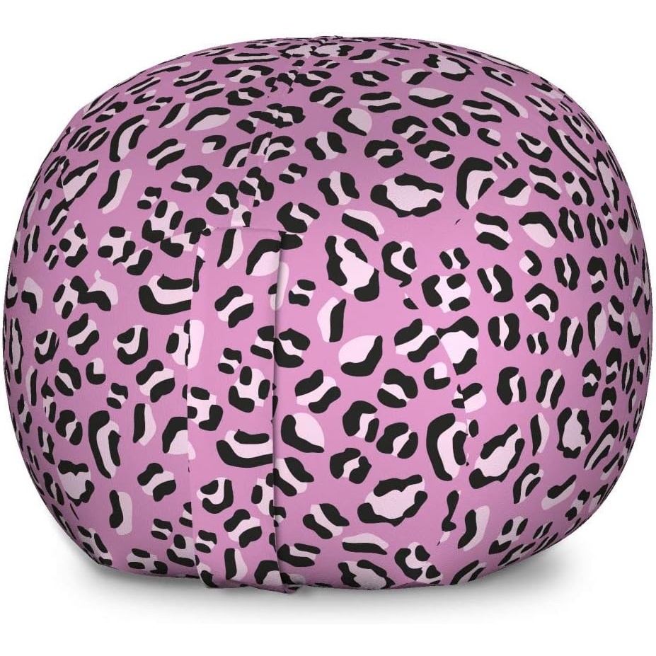 image:imageAmbesonne Black and White Storage Toy Bag Chair Monochrome Interlocking Stripes Pattern with Modern Abstract Inspirations Stuffed Animal Organizer Washable Bag Large Size White BlackGrey Pink