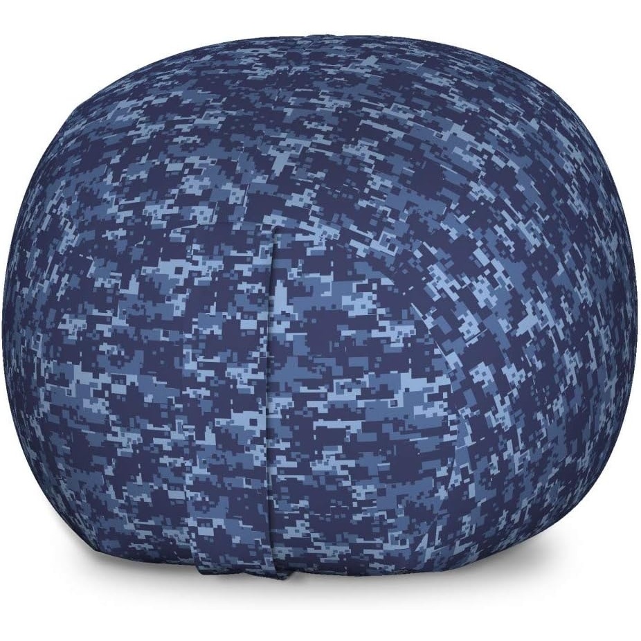 image:imageAmbesonne Black and White Storage Toy Bag Chair Monochrome Interlocking Stripes Pattern with Modern Abstract Inspirations Stuffed Animal Organizer Washable Bag Large Size White BlackDark Blue