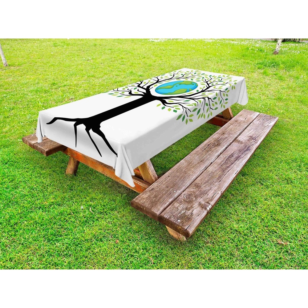 image:imageAmbesonne Geometric Outdoor Tablecloth Tile Mosaic Pattern in Antique Meander and Camo Style Effect Print Modern Decorative Washable Picnic Table Cloth 58 X 104 Baby BlueBlack Green