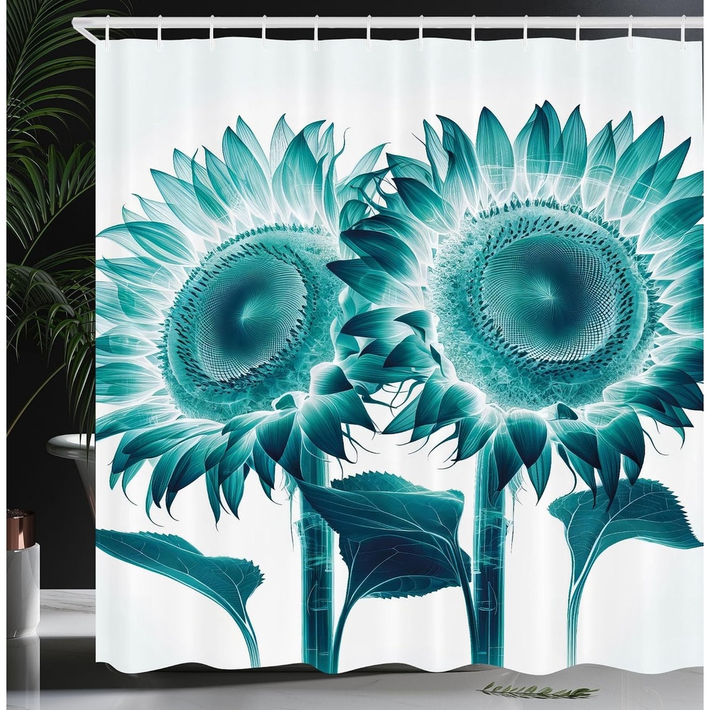 image:imageAmbesonne Purple Shower Curtain Modern Universe Feels Curvy Marble Print Monochromatic Pastel Tones Cloth Fabric Bathroom Decor Set with Hooks 69 W x 84 L Pale Grey Quartz and LilacSeafoam Petrol Blue White