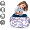 Ambesonne Black and White Storage Toy Bag Chair, Monochrome Interlocking Stripes Pattern with Modern Abstract Inspirations, Stuffed Animal Organizer Washable Bag, Large Size, White Black(Blue Grey)
