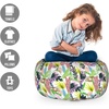 Ambesonne Black and White Storage Toy Bag Chair, Monochrome Interlocking Stripes Pattern with Modern Abstract Inspirations, Stuffed Animal Organizer Washable Bag, Large Size, White Black(Green White)