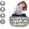 Ambesonne Black and White Storage Toy Bag Chair, Monochrome Interlocking Stripes Pattern with Modern Abstract Inspirations, Stuffed Animal Organizer Washable Bag, Large Size, White Black(Pink Grey)