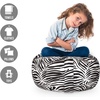 Ambesonne Black and White Storage Toy Bag Chair, Monochrome Interlocking Stripes Pattern with Modern Abstract Inspirations, Stuffed Animal Organizer Washable Bag, Large Size, White Black(White Charcoal)