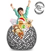 Ambesonne Black and White Storage Toy Bag Chair, Monochrome Interlocking Stripes Pattern with Modern Abstract Inspirations, Stuffed Animal Organizer Washable Bag, Large Size, White Black(White Black)