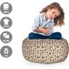 Ambesonne Black and White Storage Toy Bag Chair, Monochrome Interlocking Stripes Pattern with Modern Abstract Inspirations, Stuffed Animal Organizer Washable Bag, Large Size, White Black(Beige Brown)