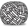 Ambesonne Black and White Storage Toy Bag Chair, Monochrome Interlocking Stripes Pattern with Modern Abstract Inspirations, Stuffed Animal Organizer Washable Bag, Large Size, White Black(White Black)