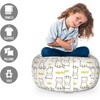Ambesonne Black and White Storage Toy Bag Chair, Monochrome Interlocking Stripes Pattern with Modern Abstract Inspirations, Stuffed Animal Organizer Washable Bag, Large Size, White Black(Mustard White)